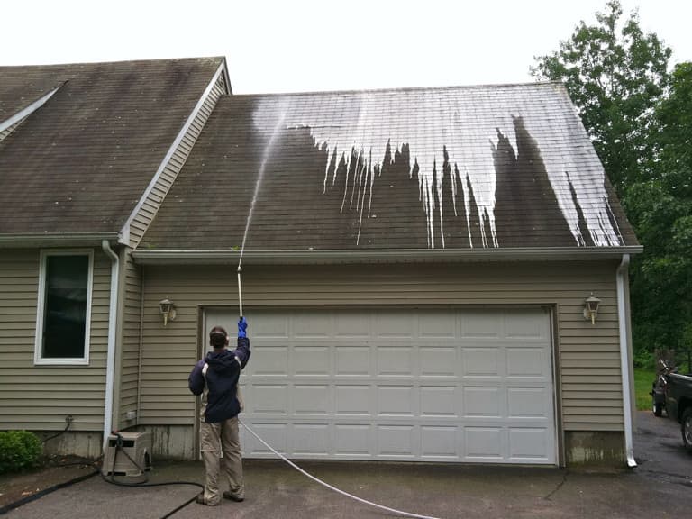 power wash roof